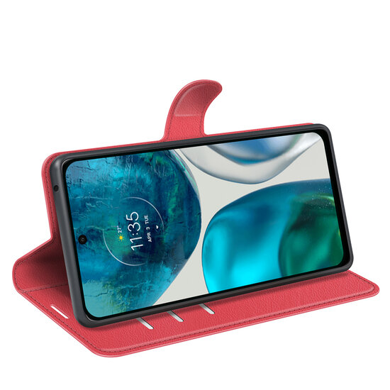 Motorola Moto G42 Hoesje - MobyDefend Kunstleren Wallet Book Case (Sluiting Voorkant) - Rood
