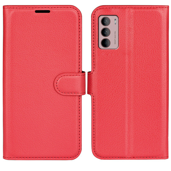 Motorola Moto G42 Hoesje - MobyDefend Kunstleren Wallet Book Case (Sluiting Voorkant) - Rood