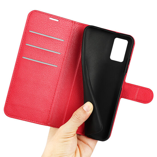 Motorola Moto G42 Hoesje - MobyDefend Kunstleren Wallet Book Case (Sluiting Voorkant) - Rood