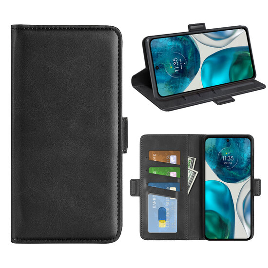 Motorola Moto G42 Hoesje - MobyDefend Luxe Wallet Book Case (Sluiting Zijkant) - Zwart