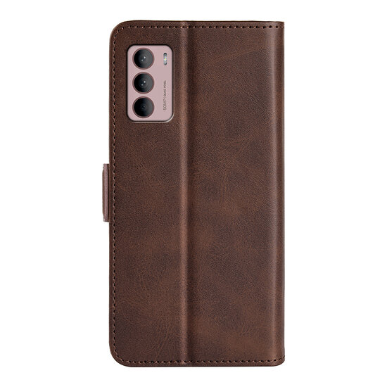 Motorola Moto G42 Hoesje, MobyDefend Luxe Wallet Book Case (Sluiting Zijkant), Bruin