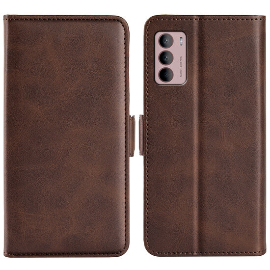 Motorola Moto G42 Hoesje, MobyDefend Luxe Wallet Book Case (Sluiting Zijkant), Bruin