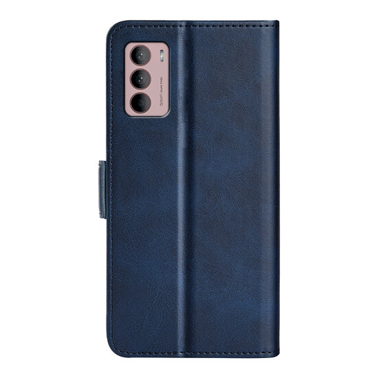 Motorola Moto G42 Hoesje - MobyDefend Luxe Wallet Book Case (Sluiting Zijkant) - Blauw