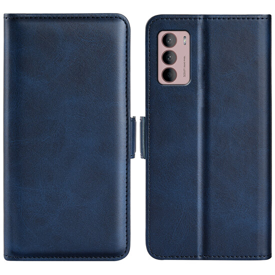 Motorola Moto G42 Hoesje - MobyDefend Luxe Wallet Book Case (Sluiting Zijkant) - Blauw