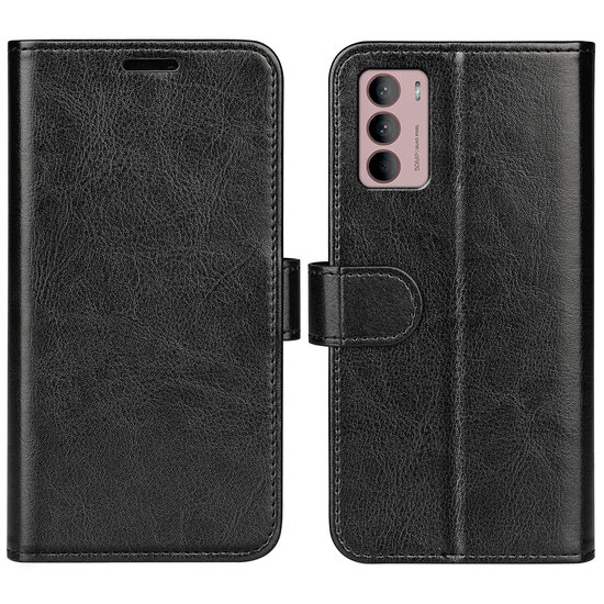 Motorola Moto G42 Hoesje, MobyDefend Wallet Book Case (Sluiting Achterkant), Zwart