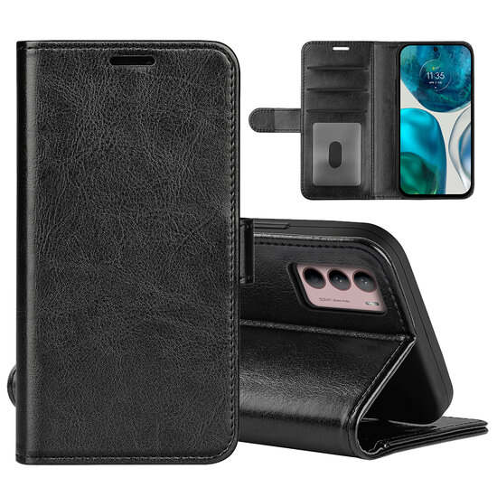 Motorola Moto G42 Hoesje - MobyDefend Wallet Book Case (Sluiting Achterkant) - Zwart