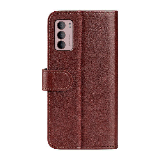 Motorola Moto G42 Hoesje, MobyDefend Wallet Book Case (Sluiting Achterkant), Bruin