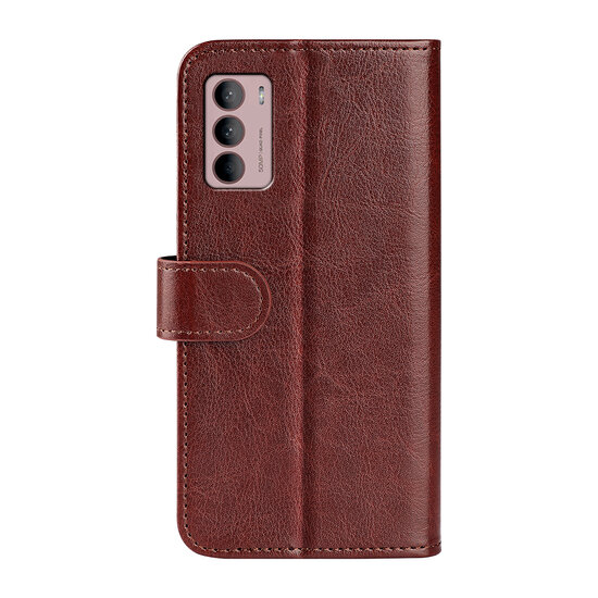 Motorola Moto G42 Hoesje - MobyDefend Wallet Book Case (Sluiting Achterkant) - Bruin