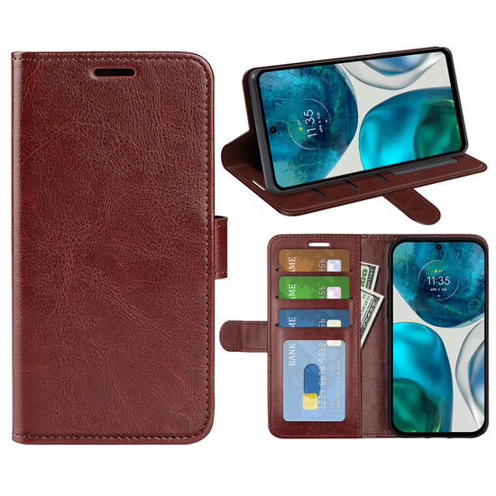 Motorola Moto G42 Hoesje - MobyDefend Wallet Book Case (Sluiting Achterkant) - Bruin