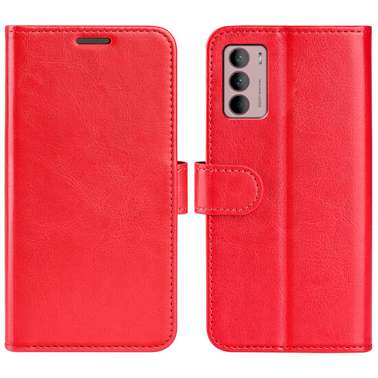 Motorola Moto G42 Hoesje, MobyDefend Wallet Book Case (Sluiting Achterkant), Rood