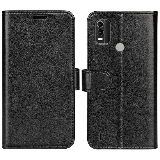 Nokia C21 Plus Hoesje - MobyDefend Wallet Book Case (Sluiting Achterkant) - Zwart