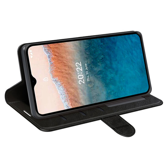 Nokia C21 Plus Hoesje - MobyDefend Wallet Book Case (Sluiting Achterkant) - Zwart
