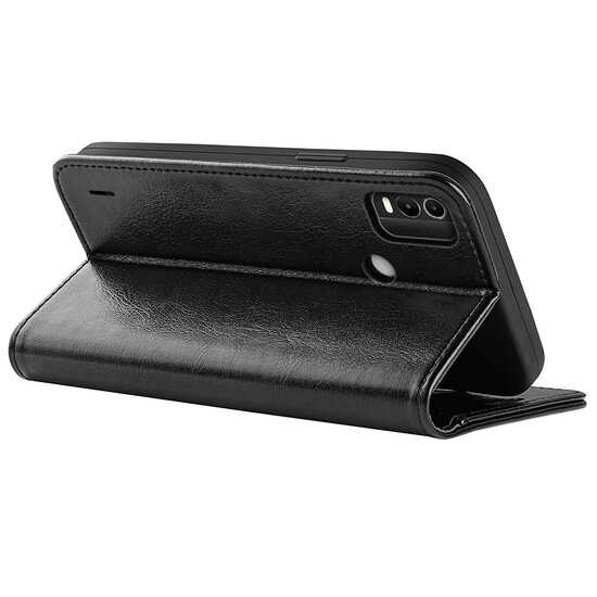 Nokia C21 Plus Hoesje - MobyDefend Wallet Book Case (Sluiting Achterkant) - Zwart
