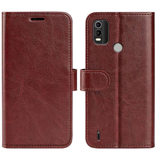Nokia C21 Plus Hoesje - MobyDefend Wallet Book Case (Sluiting Achterkant) - Bruin