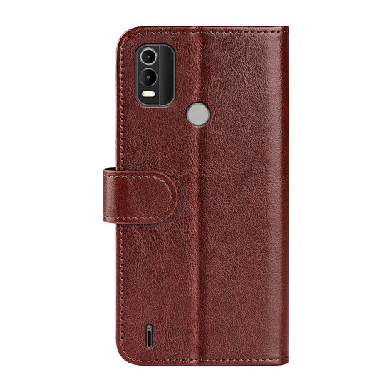 Nokia C21 Plus Hoesje - MobyDefend Wallet Book Case (Sluiting Achterkant) - Bruin
