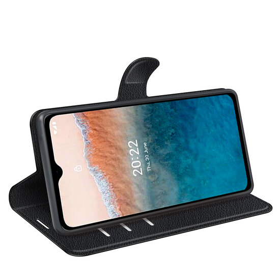 Nokia C21 Plus Hoesje - MobyDefend Kunstleren Wallet Book Case (Sluiting Voorkant) - Zwart