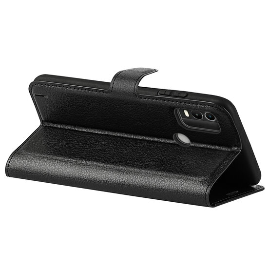 Nokia C21 Plus Hoesje - MobyDefend Kunstleren Wallet Book Case (Sluiting Voorkant) - Zwart