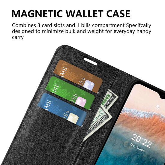 Nokia C21 Plus Hoesje, MobyDefend Kunstleren Wallet Book Case (Sluiting Voorkant), Zwart