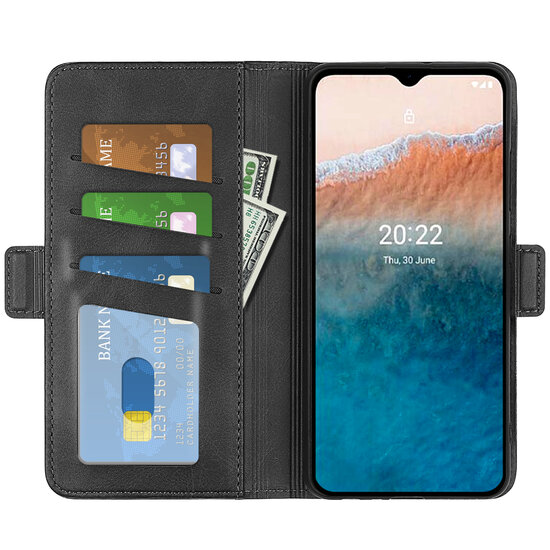 Nokia C21 Plus Hoesje - MobyDefend Luxe Wallet Book Case (Sluiting Zijkant) - Zwart