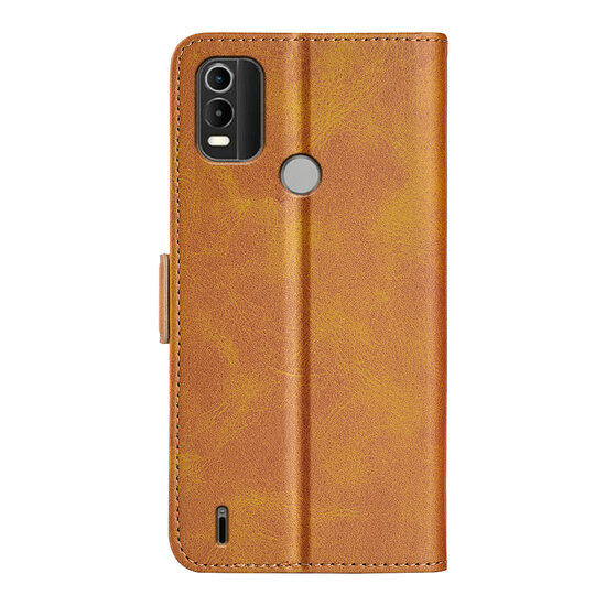 Nokia C21 Plus Hoesje - MobyDefend Luxe Wallet Book Case (Sluiting Zijkant) - Lichtbruin