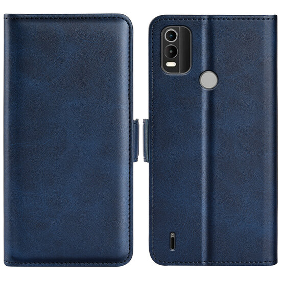 Nokia C21 Plus Hoesje - MobyDefend Luxe Wallet Book Case (Sluiting Zijkant) - Blauw