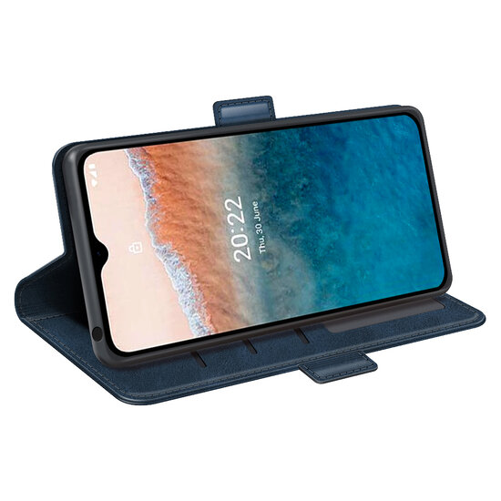 Nokia C21 Plus Hoesje - MobyDefend Luxe Wallet Book Case (Sluiting Zijkant) - Blauw