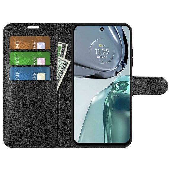 Motorola Moto G62 Hoesje, MobyDefend Kunstleren Wallet Book Case (Sluiting Voorkant), Zwart