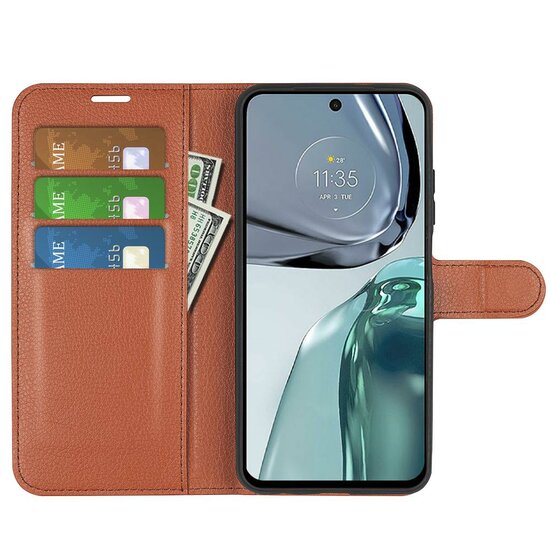 Motorola Moto G62 Hoesje, MobyDefend Kunstleren Wallet Book Case (Sluiting Voorkant), Bruin