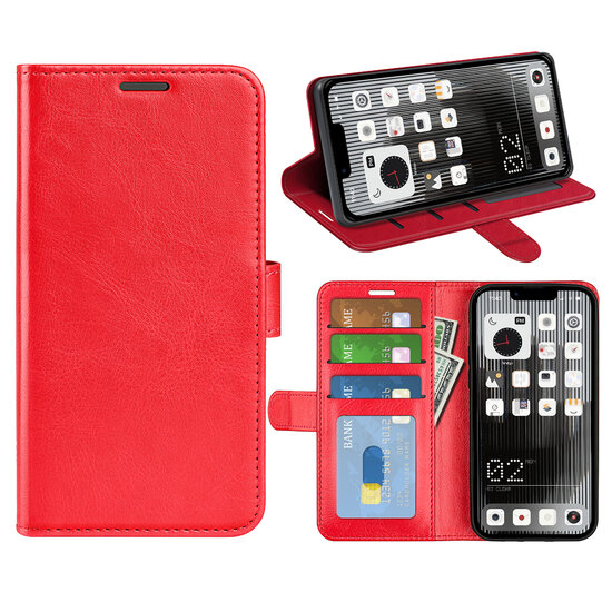 Nothing Phone 1 Hoesje - MobyDefend Wallet Book Case (Sluiting Achterkant) - Rood