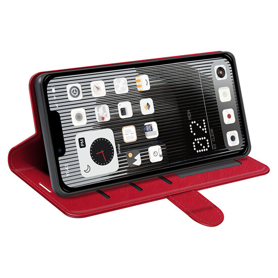 Nothing Phone 1 Hoesje, MobyDefend Wallet Book Case (Sluiting Achterkant), Rood