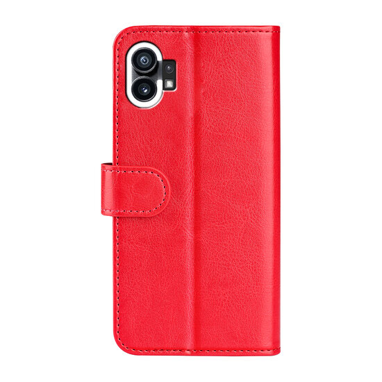 Nothing Phone 1 Hoesje, MobyDefend Wallet Book Case (Sluiting Achterkant), Rood