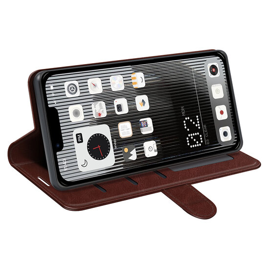 Nothing Phone 1 Hoesje - MobyDefend Wallet Book Case (Sluiting Achterkant) - Bruin