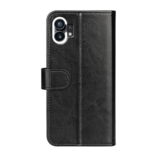 Nothing Phone 1 Hoesje, MobyDefend Wallet Book Case (Sluiting Achterkant), Zwart