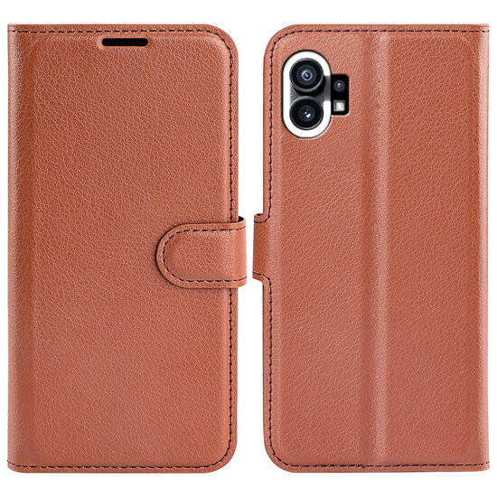 Nothing Phone 1 Hoesje - MobyDefend Kunstleren Wallet Book Case (Sluiting Voorkant) - Bruin