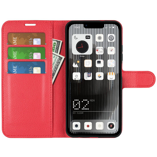 Nothing Phone 1 Hoesje - MobyDefend Kunstleren Wallet Book Case (Sluiting Voorkant) - Rood