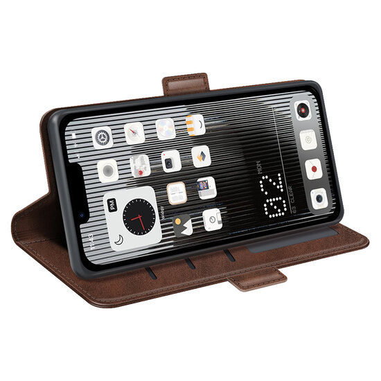 Nothing Phone 1 Hoesje - MobyDefend Luxe Wallet Book Case (Sluiting Zijkant) - Bruin