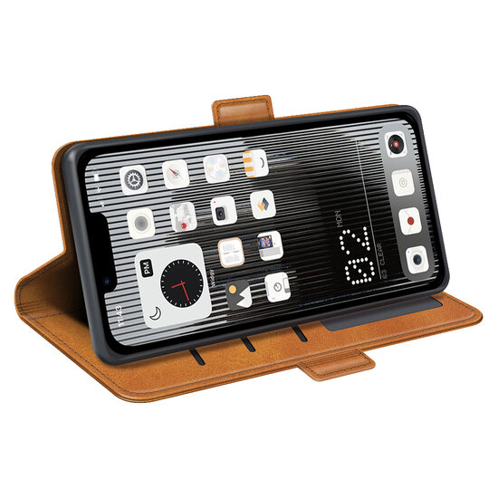 Nothing Phone 1 Hoesje - MobyDefend Luxe Wallet Book Case (Sluiting Zijkant) - Lichtbruin
