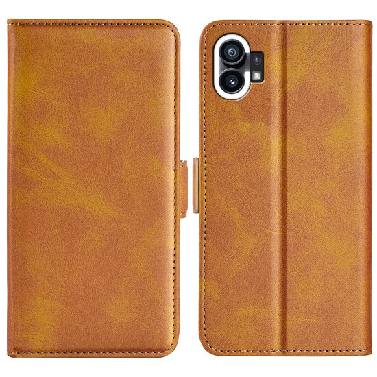 Nothing Phone 1 Hoesje - MobyDefend Luxe Wallet Book Case (Sluiting Zijkant) - Lichtbruin