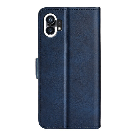 Nothing Phone 1 Hoesje, MobyDefend Luxe Wallet Book Case (Sluiting Zijkant), Blauw