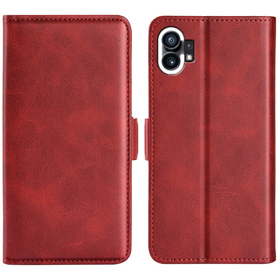 Nothing Phone 1 Hoesje, MobyDefend Luxe Wallet Book Case (Sluiting Zijkant), Rood