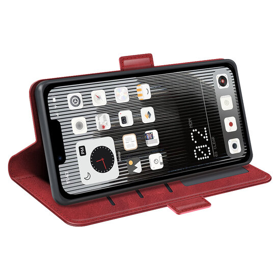 Nothing Phone 1 Hoesje - MobyDefend Luxe Wallet Book Case (Sluiting Zijkant) - Rood