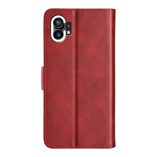 Nothing Phone 1 Hoesje, MobyDefend Luxe Wallet Book Case (Sluiting Zijkant), Rood