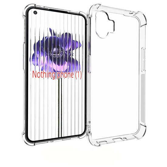 Nothing Phone 1 Hoesje - MobyDefend Transparante Shockproof TPU Backcover - Verstevigde Hoeken - Volledig Doorzichtig