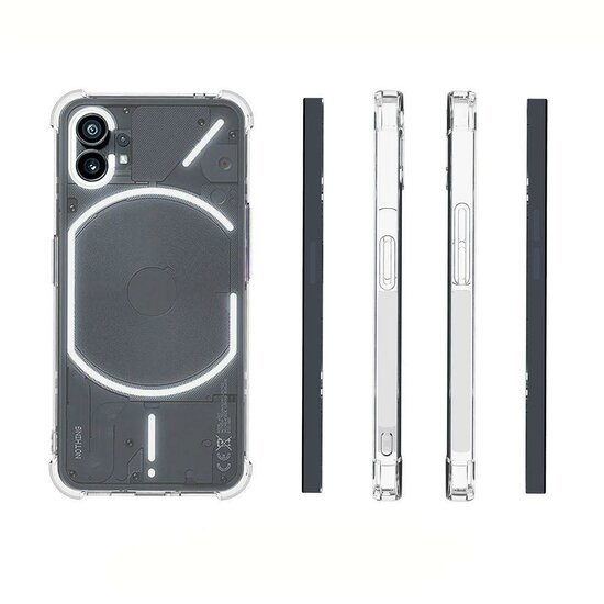 Nothing Phone 1 Hoesje - MobyDefend Transparante Shockproof TPU Backcover - Verstevigde Hoeken - Volledig Doorzichtig