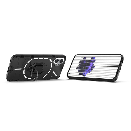 Nothing Phone 1 Hoesje - MobyDefend Dubbelgelaagde Pantsercase Met Standaard - Blauw
