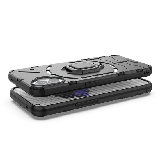 Nothing Phone 1 Hoesje - MobyDefend Dubbelgelaagde Pantsercase Met Standaard - Blauw