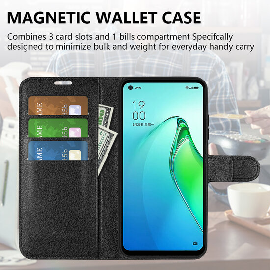 Oppo Reno 8 Pro Hoesje - MobyDefend Kunstleren Wallet Book Case (Sluiting Voorkant) - Rood