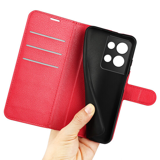 Oppo Reno 8 Pro Hoesje - MobyDefend Kunstleren Wallet Book Case (Sluiting Voorkant) - Rood