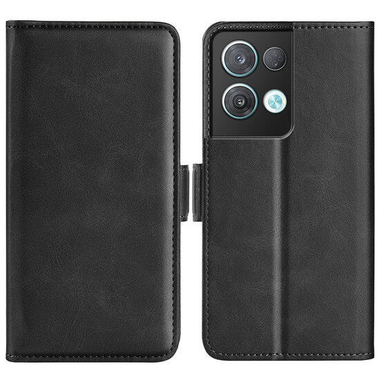 Oppo Reno 8 Pro Hoesje, MobyDefend Luxe Wallet Book Case (Sluiting Zijkant), Zwart