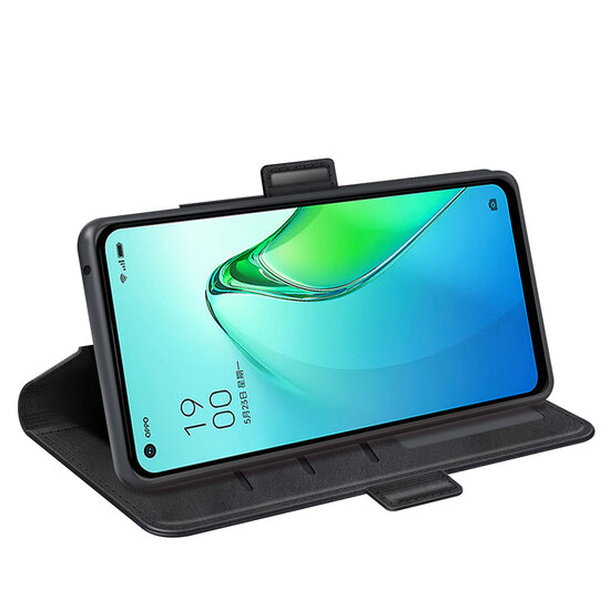 Oppo Reno 8 Pro Hoesje - MobyDefend Luxe Wallet Book Case (Sluiting Zijkant) - Zwart